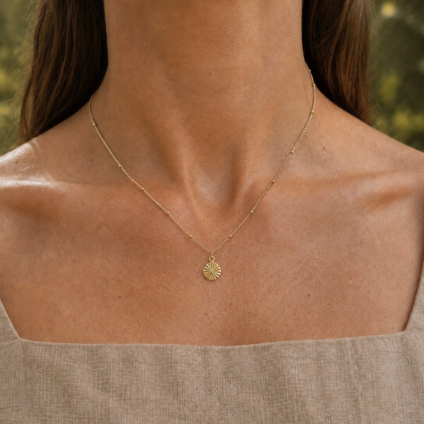 Sunburst Necklace 18K Gold
