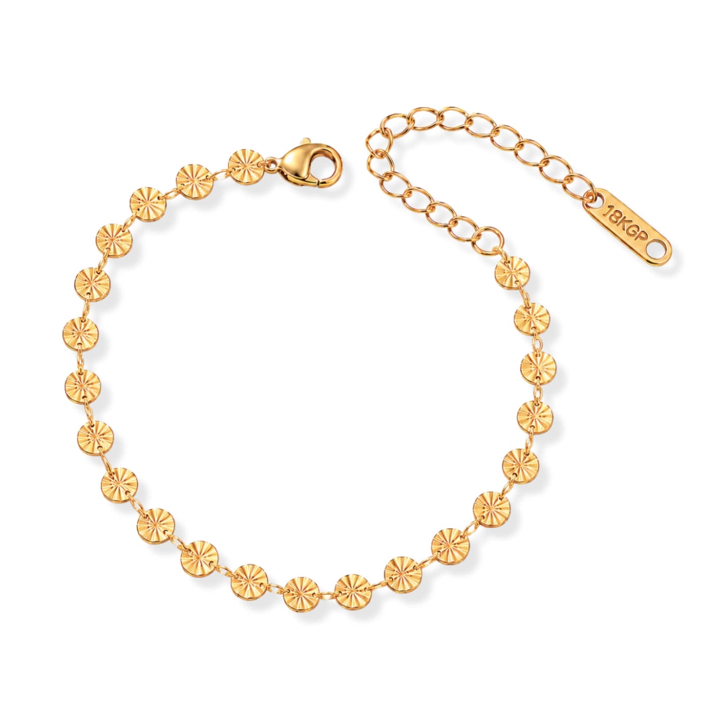 Textured Sunburst Bracelet 18K Gold