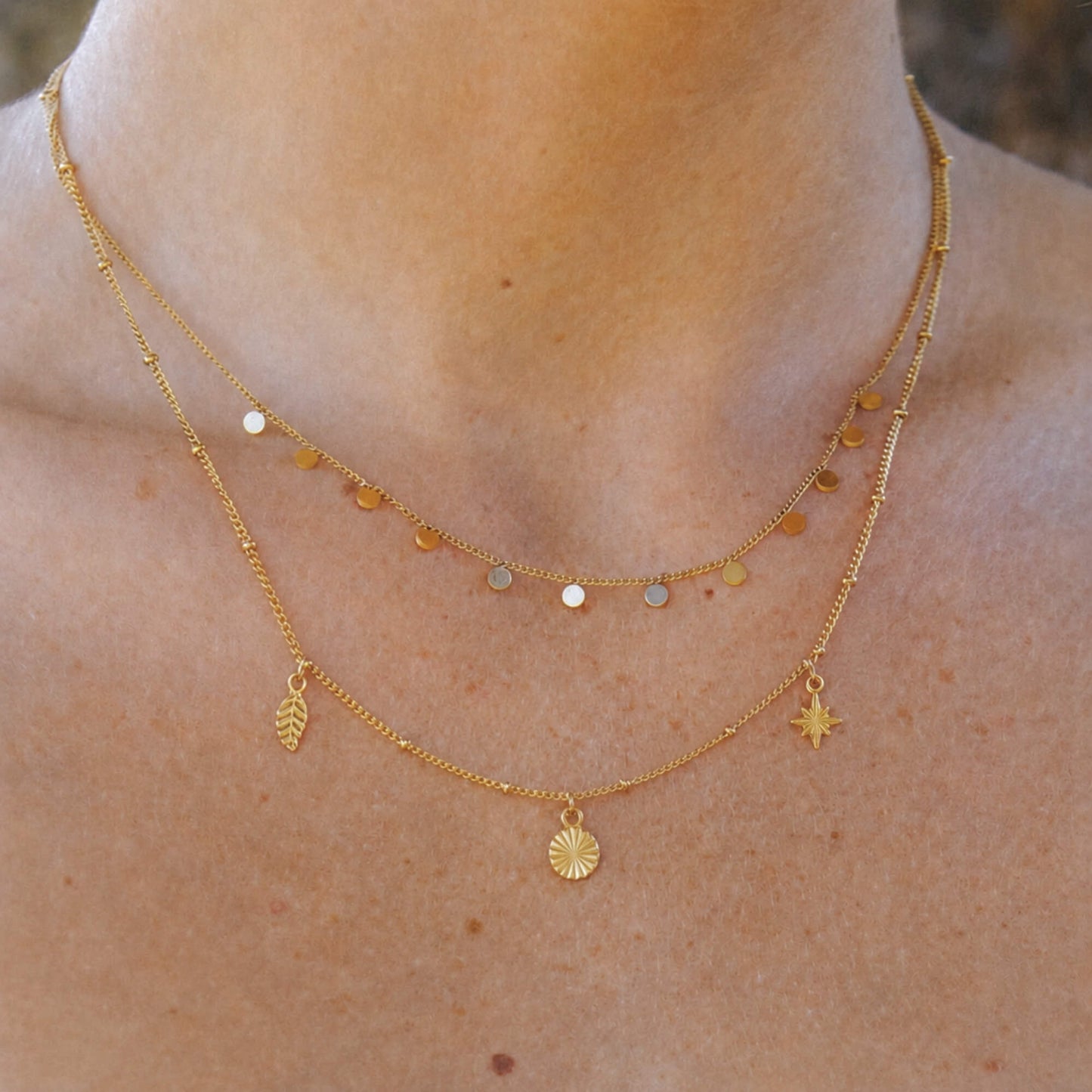 Coin Charm Necklace 18K Gold