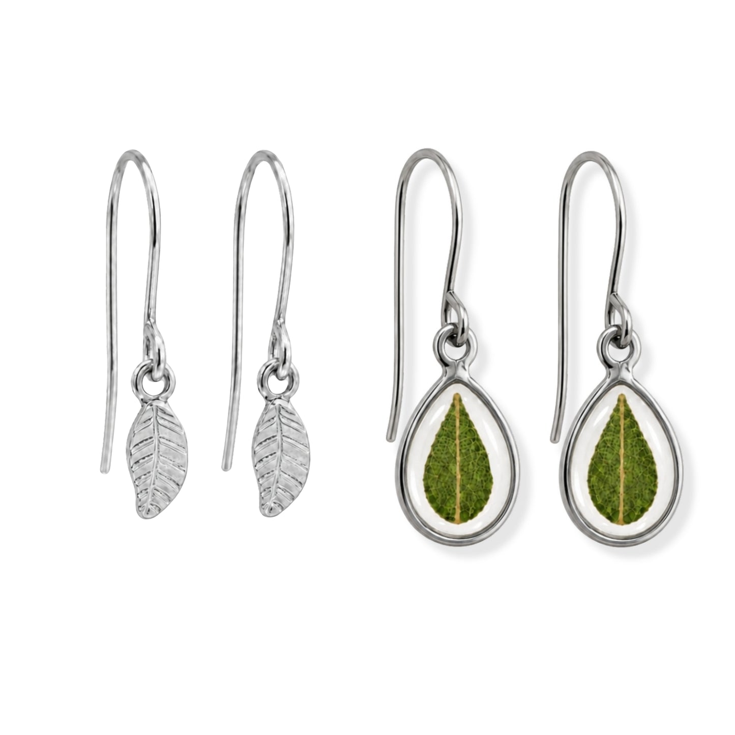 Eucalyptus Drop Earring Stacker Set