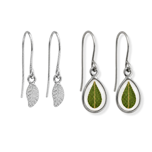Eucalyptus Drop Earring Stacker Set