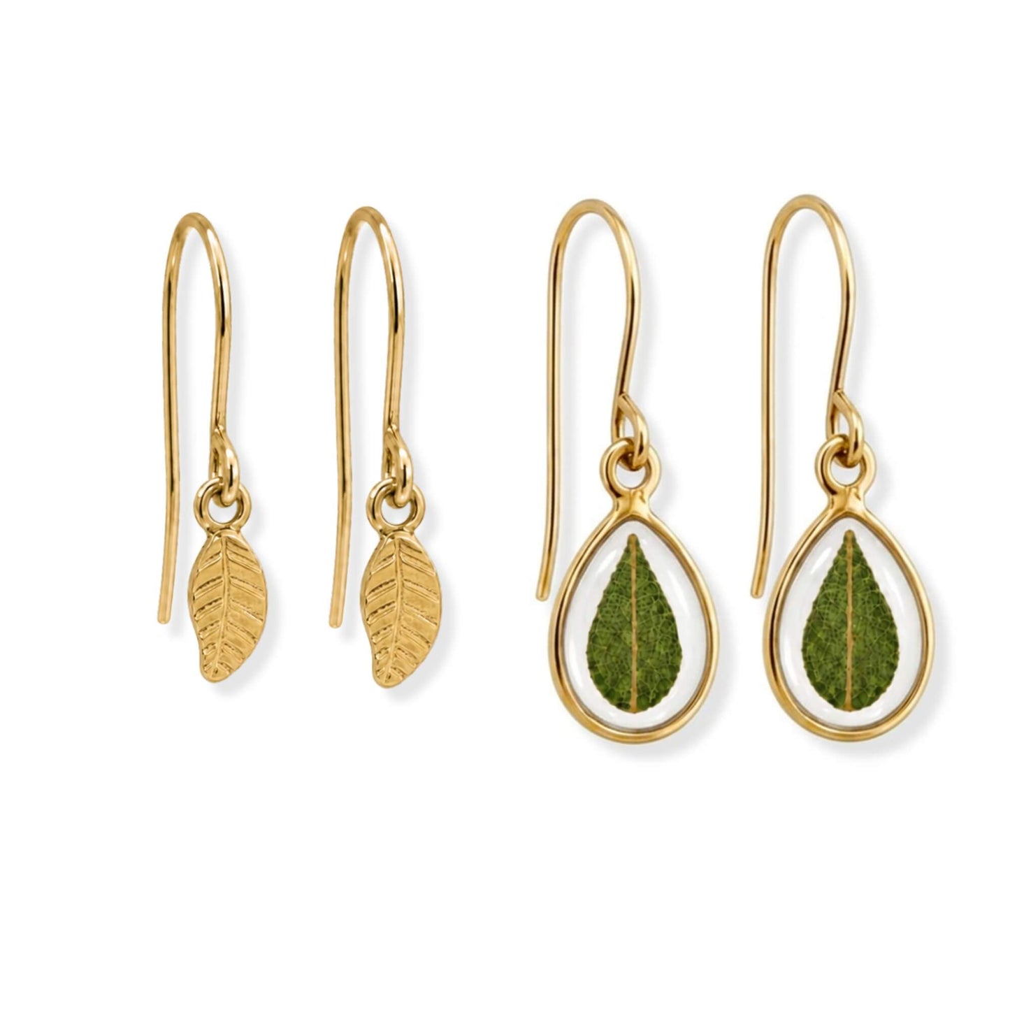 Eucalyptus Drop Earring Stacker Set