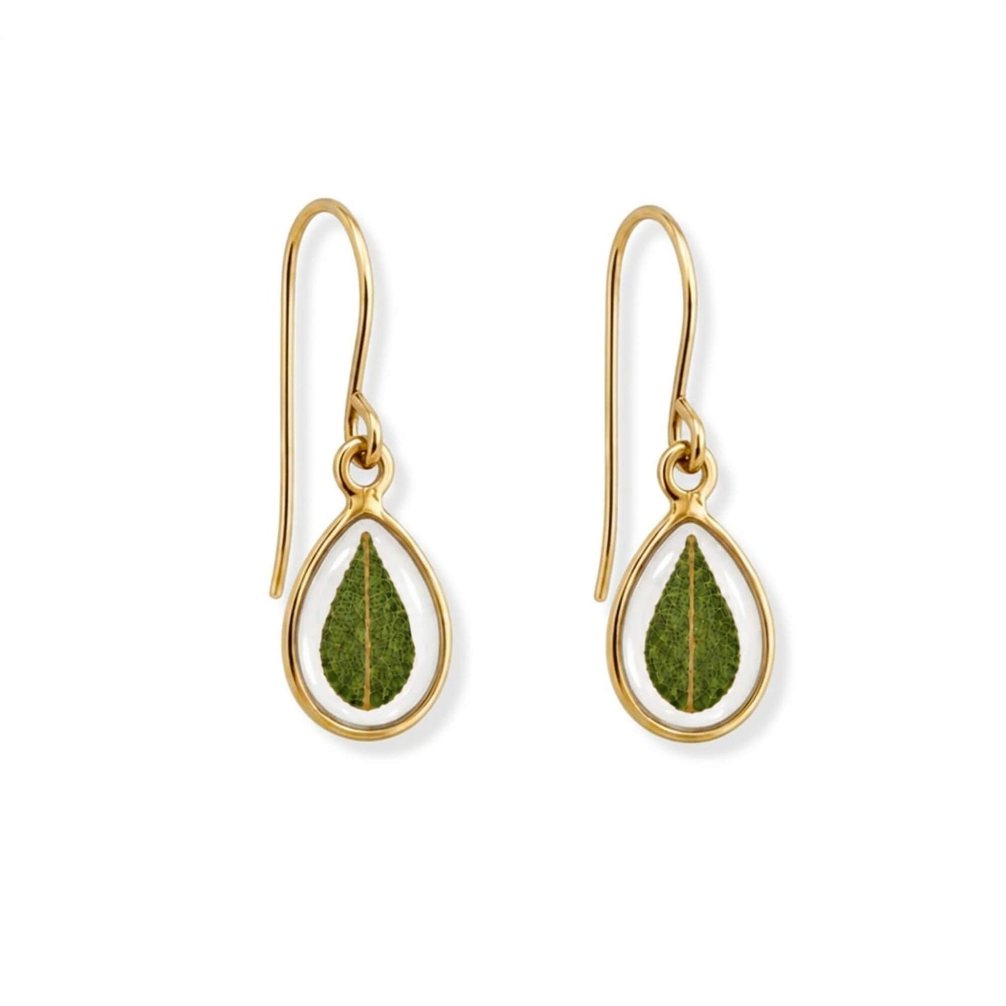 Eucalyptus Drop Earrings 18K Gold