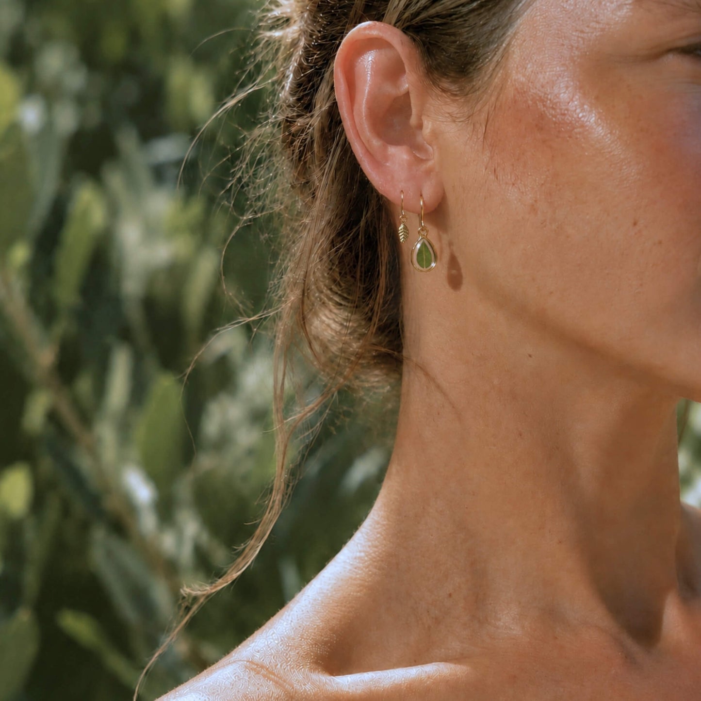 Eucalyptus Drop Earring Stacker Set