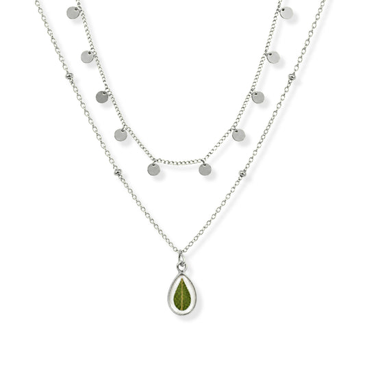 Eucalyptus Necklace Set Polished Steel