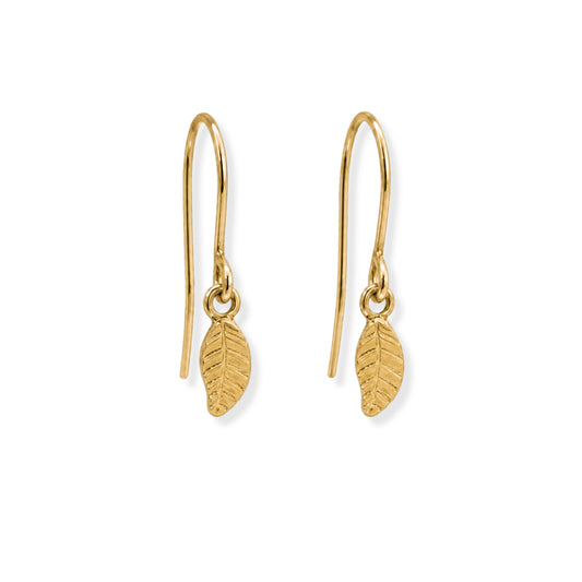 Little Leaf Drop Earrings 18K Gold
