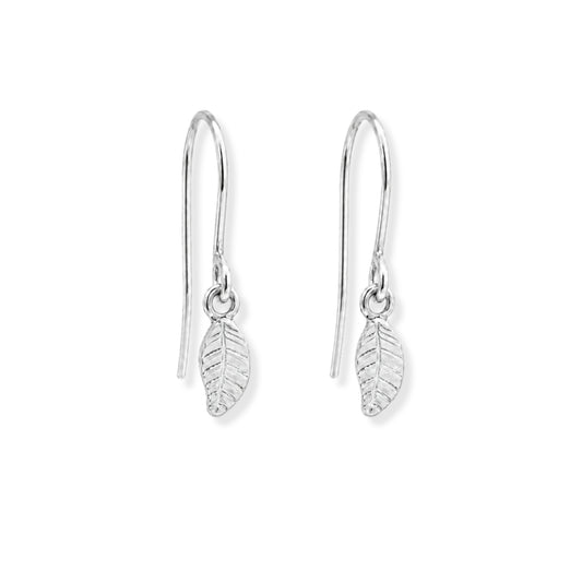 Little Leaf Drop Earrings Polished Steel