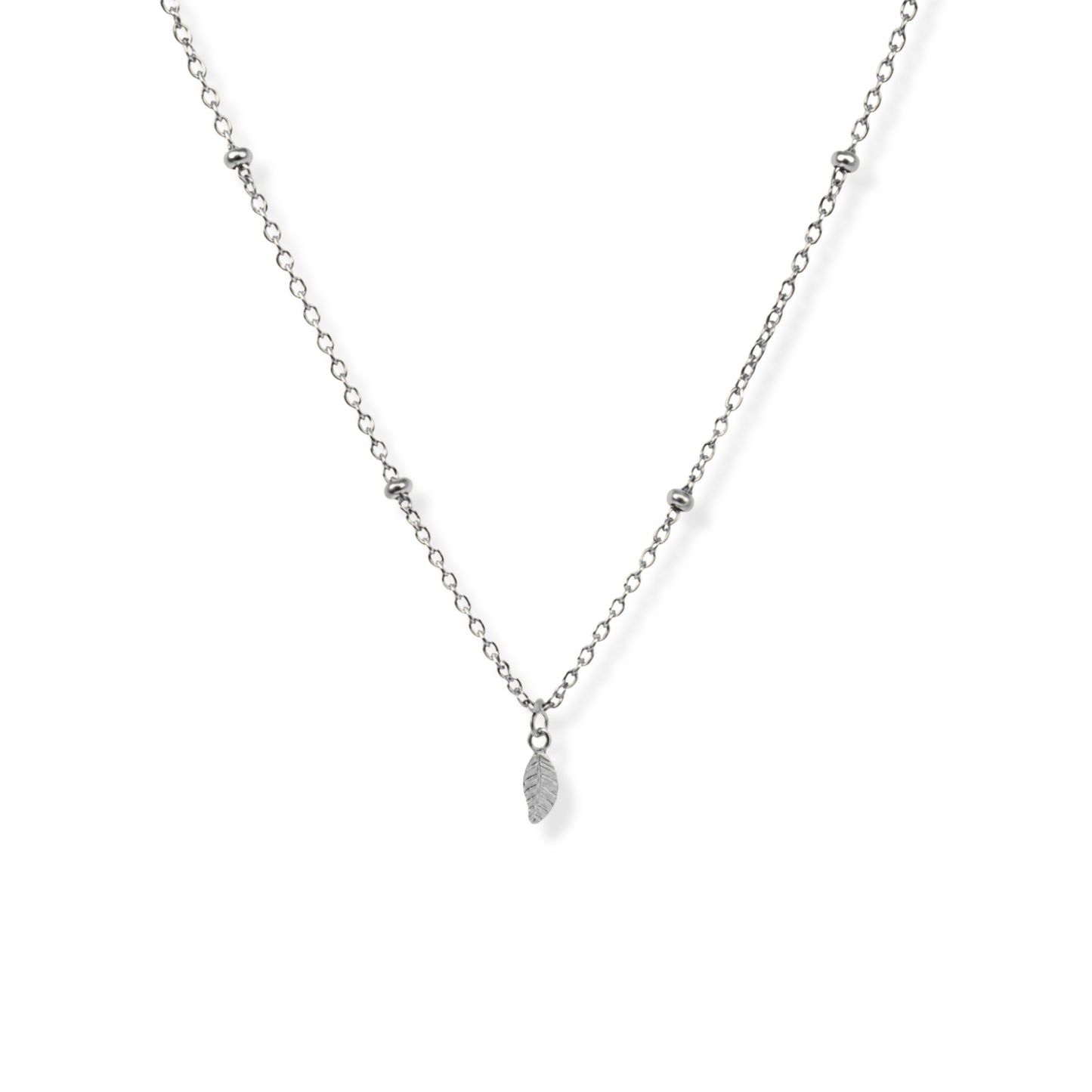 Little Leaf Necklace Polished Steel