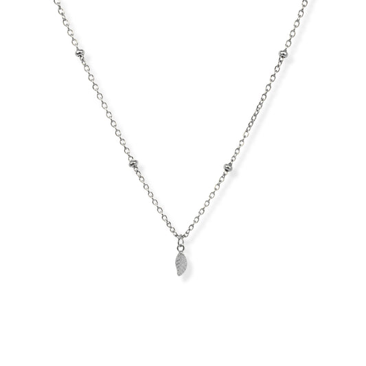 Little Leaf Necklace Polished Steel