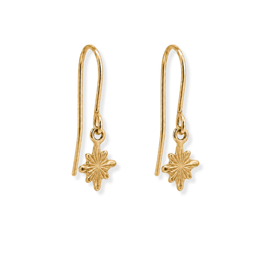 Starburst Drop Earrings 18K Gold