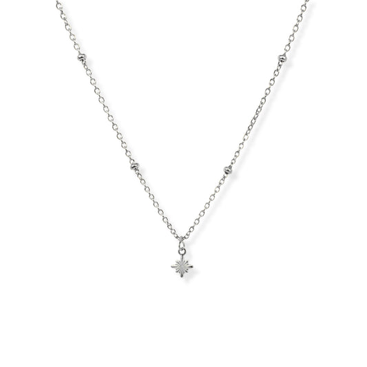 Starburst Necklace Polished Steel