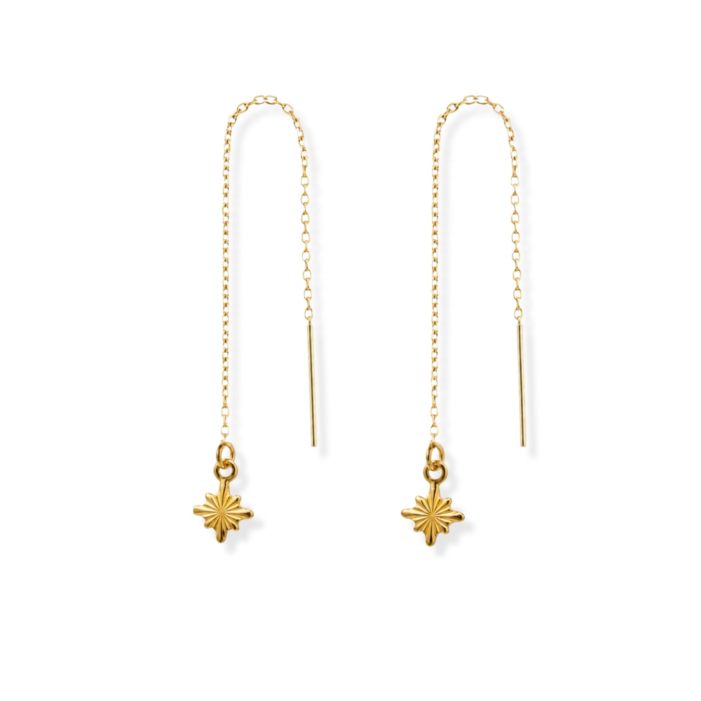 Starburst Threader Earrings 18K Gold