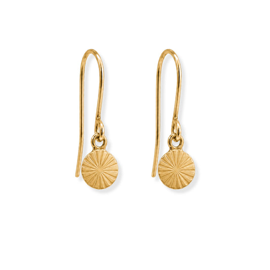 Sunburst Drop Earrings 18K Gold