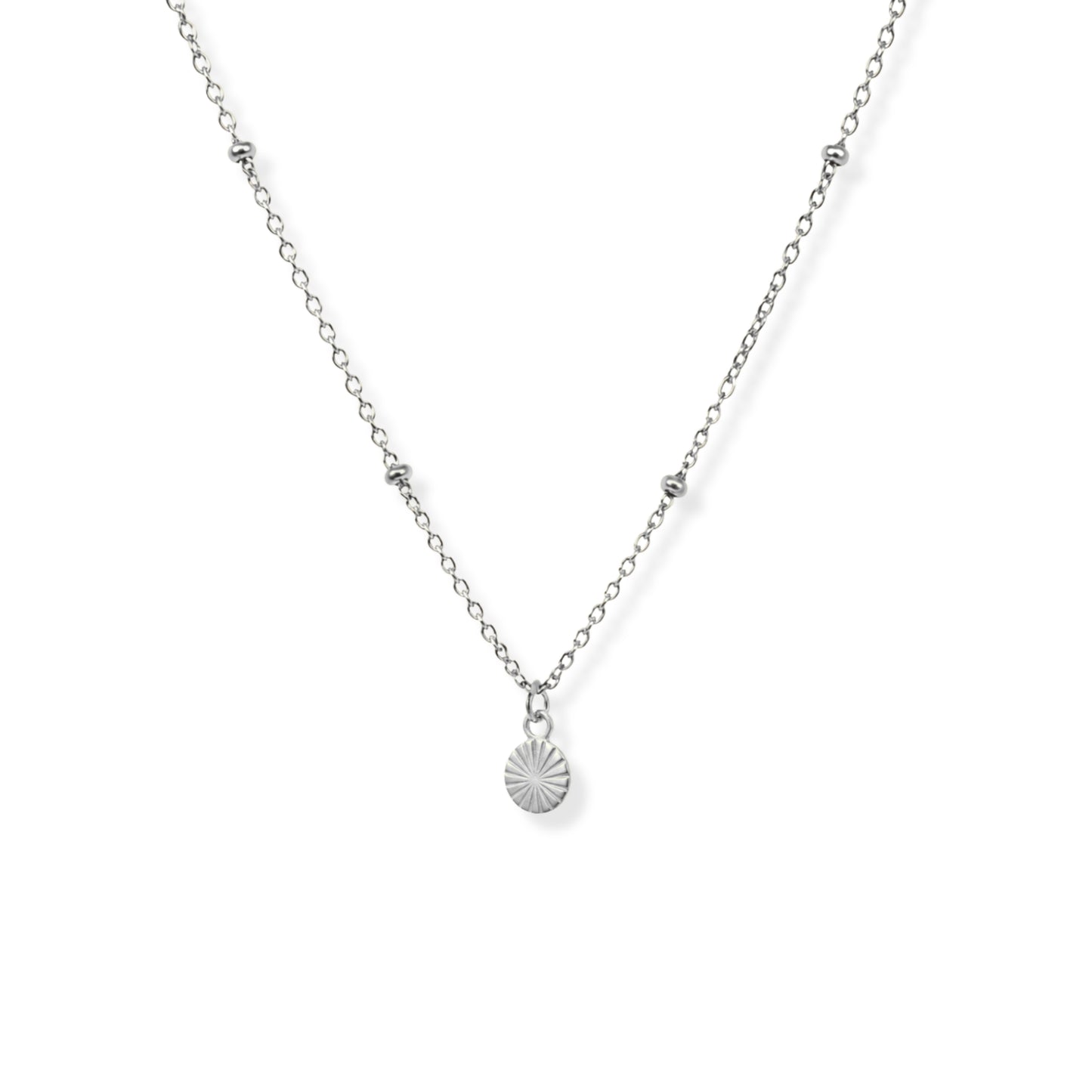 Sunburst Necklace Polished Steel