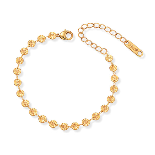 Textured Sunburst Bracelet 18K Gold