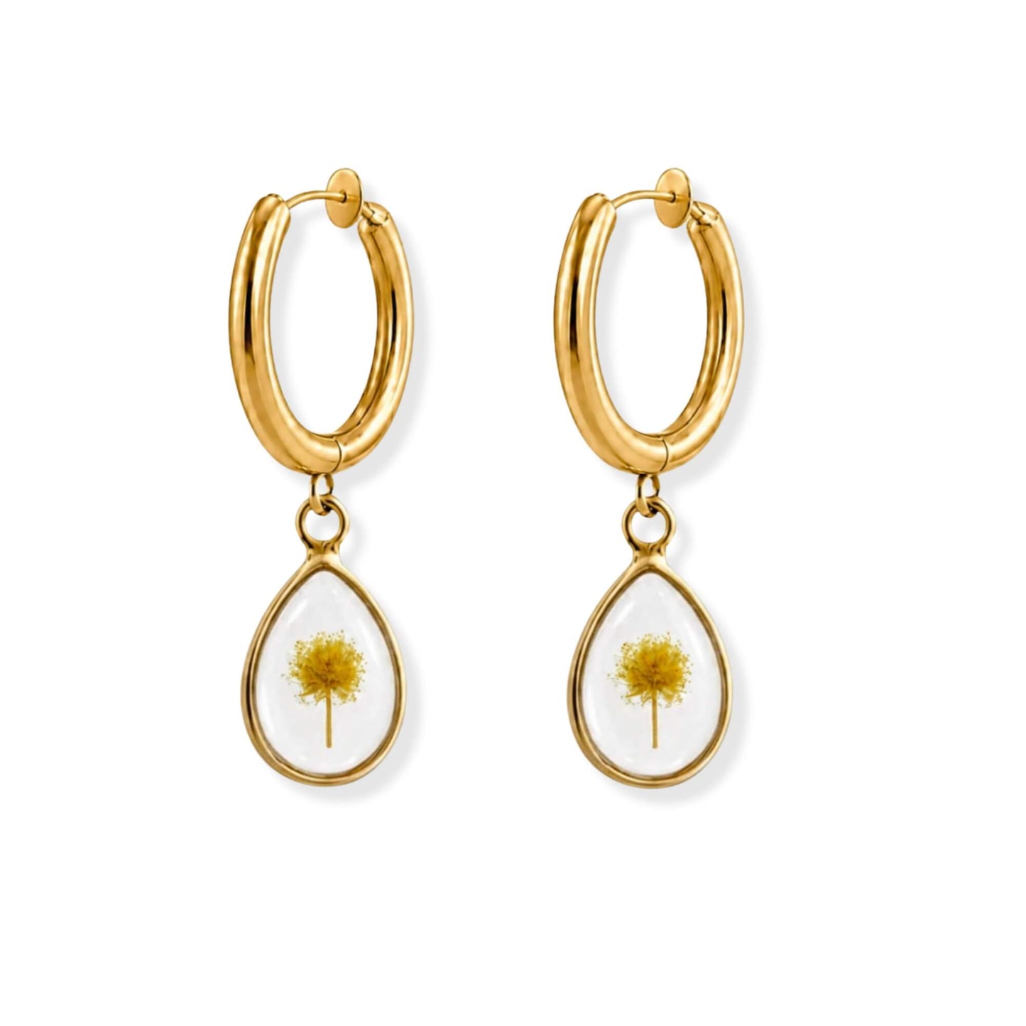 Wattle Clip-On Hoop Earrings 18K Gold