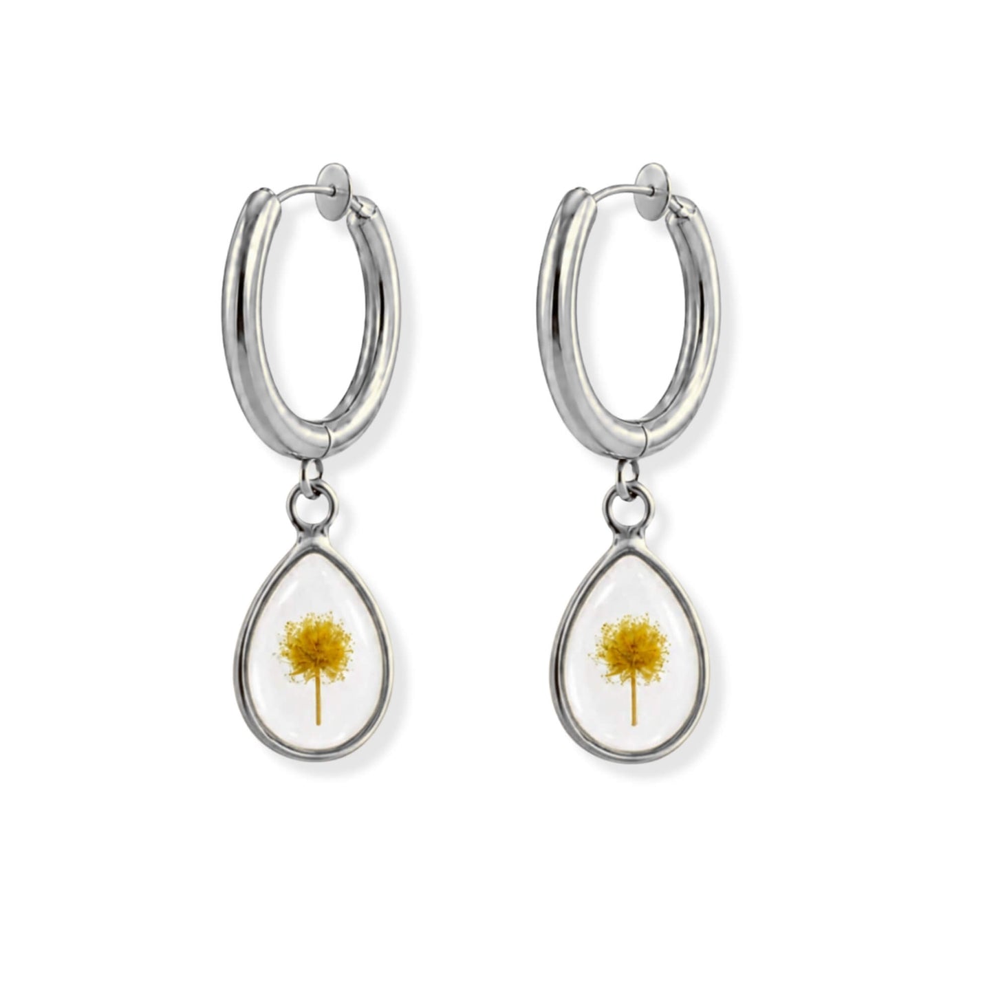 Wattle Clip-On Hoop Earrings Polished Steel