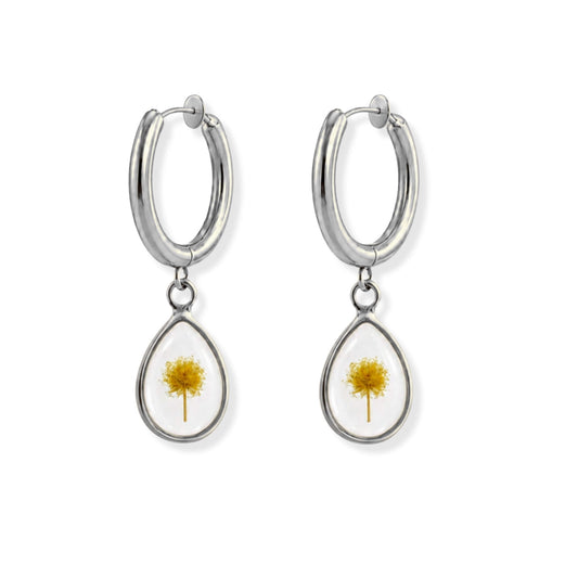 Wattle Clip-On Hoop Earrings Polished Steel