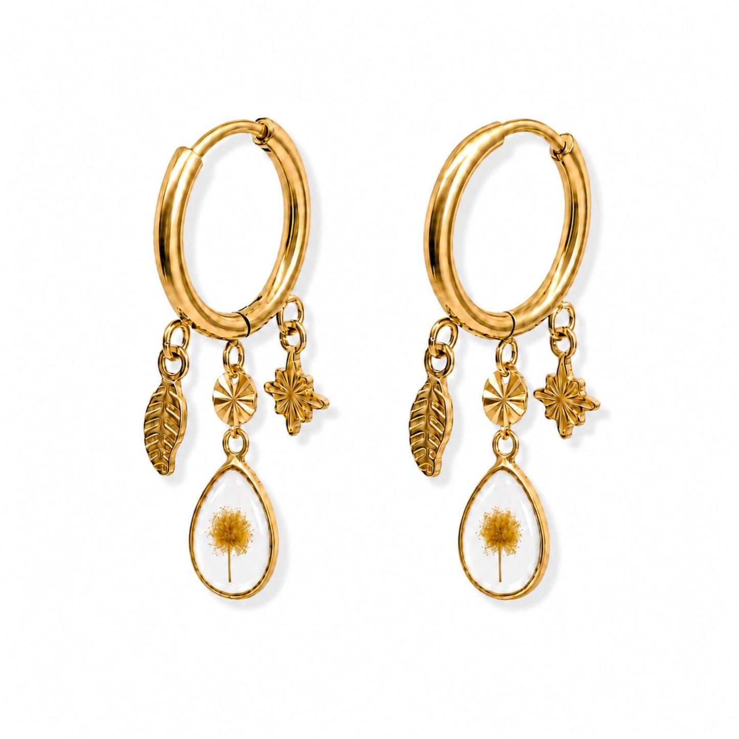 Wattle Statement Hoop Earrings 18K Gold