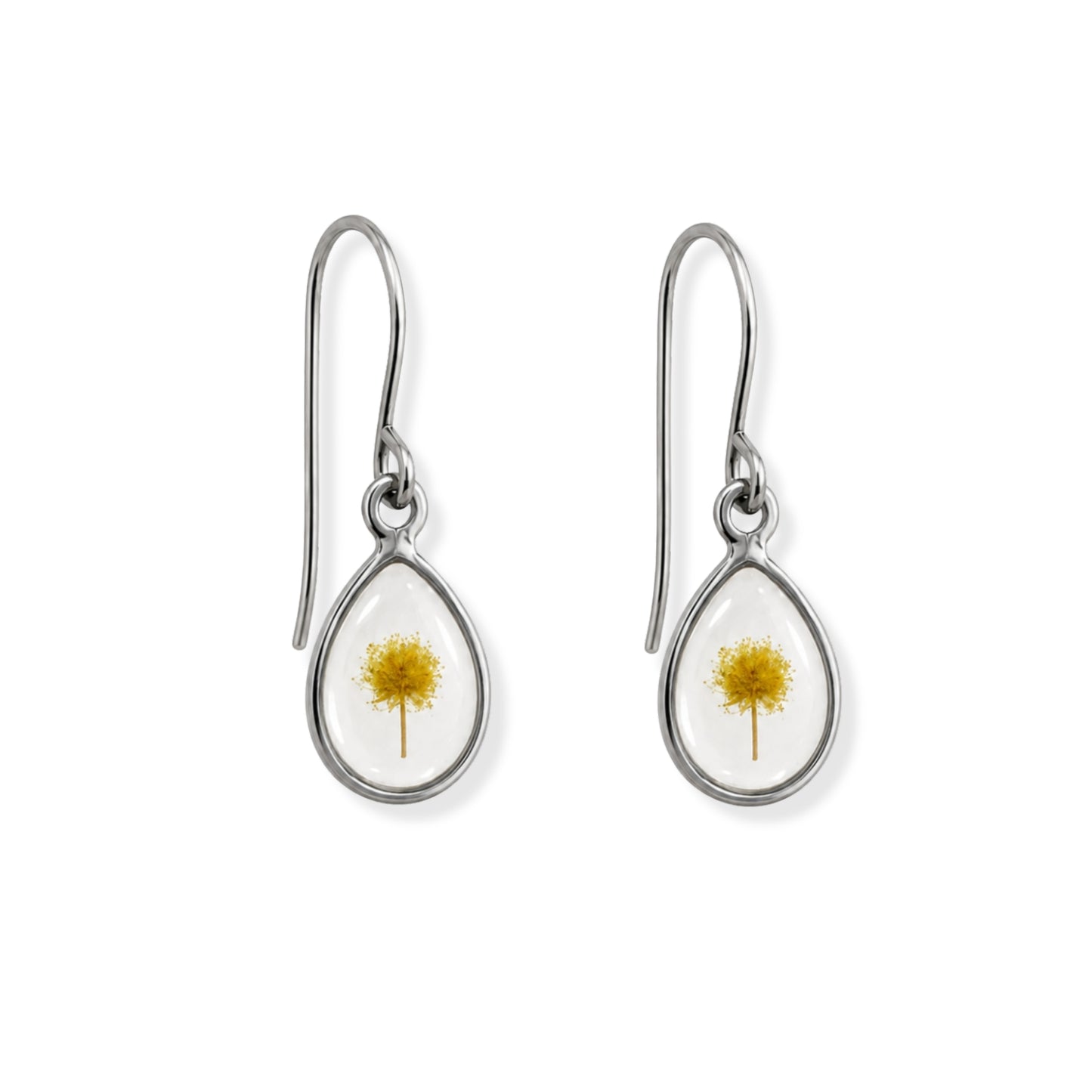 Wattle Drop Earrings Polished Steel