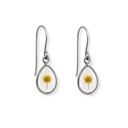 Wattle Drop Earrings Polished Steel