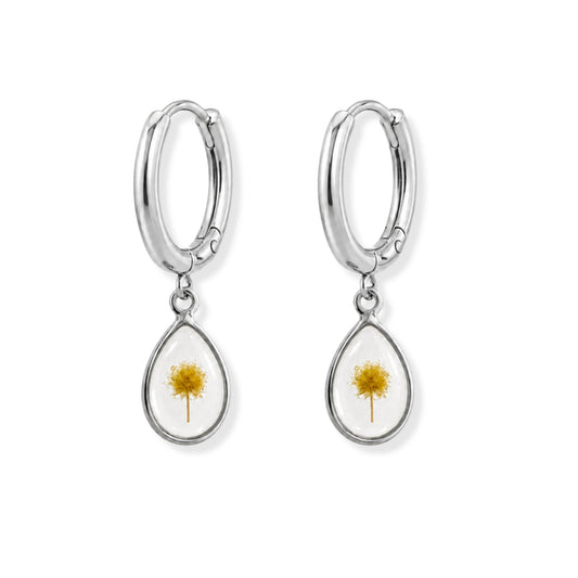 Wattle Hoop Earrings Polished Steel