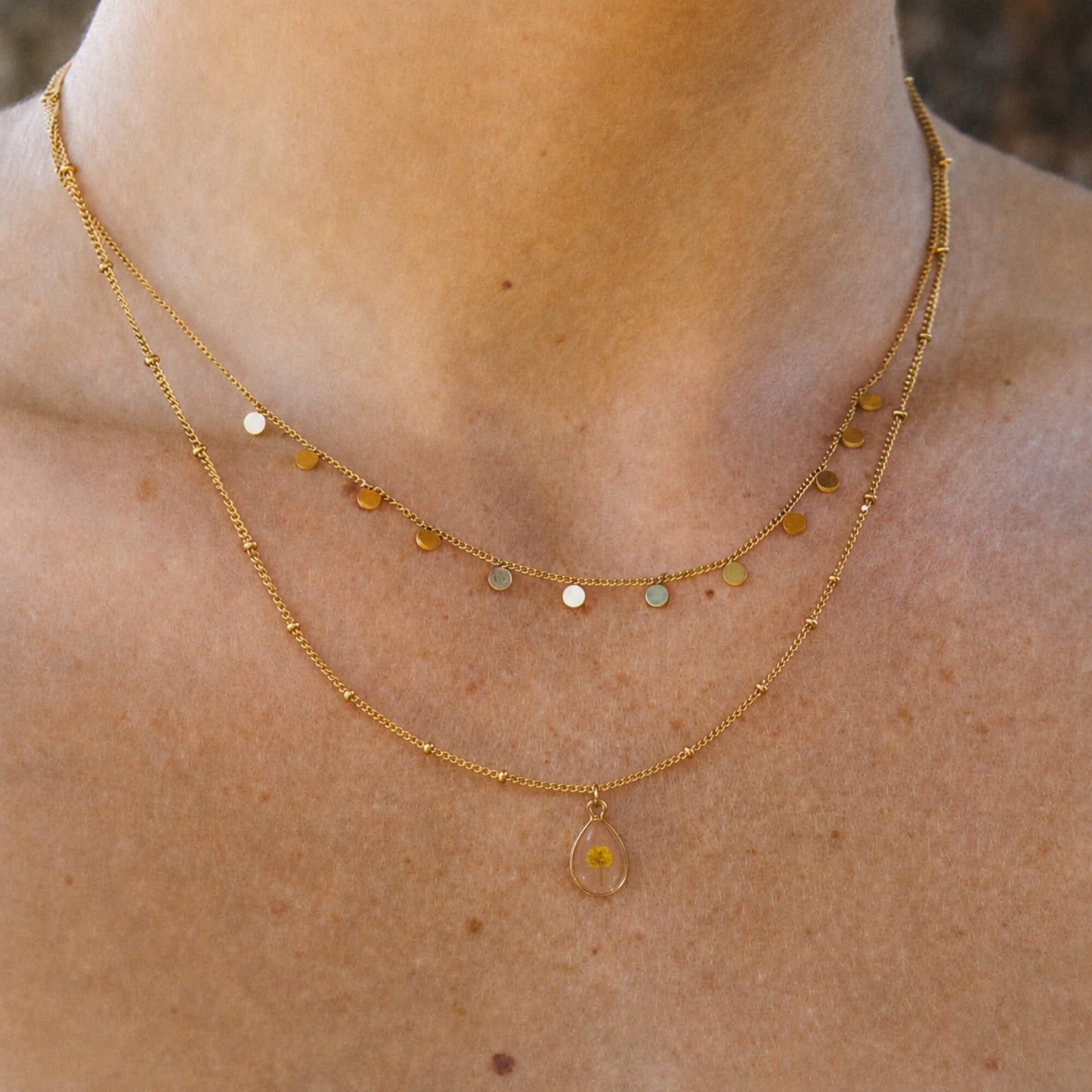 Wattle Necklace Set 18K Gold