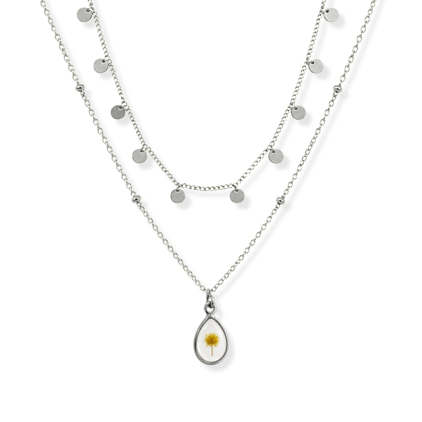 Wattle Necklace Set Polished Steel