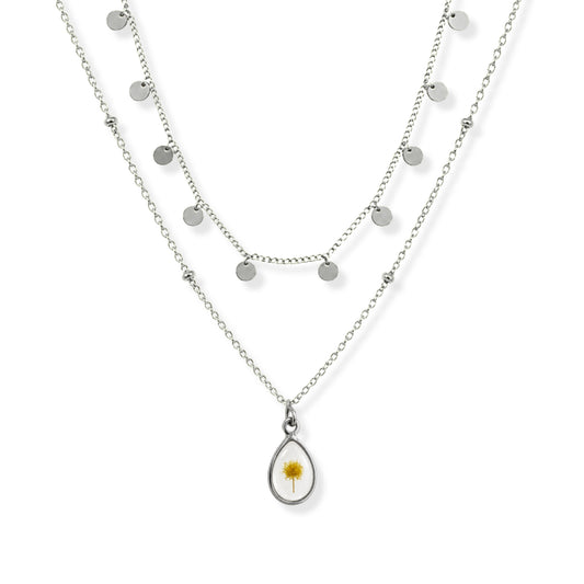 Wattle Necklace Set Polished Steel