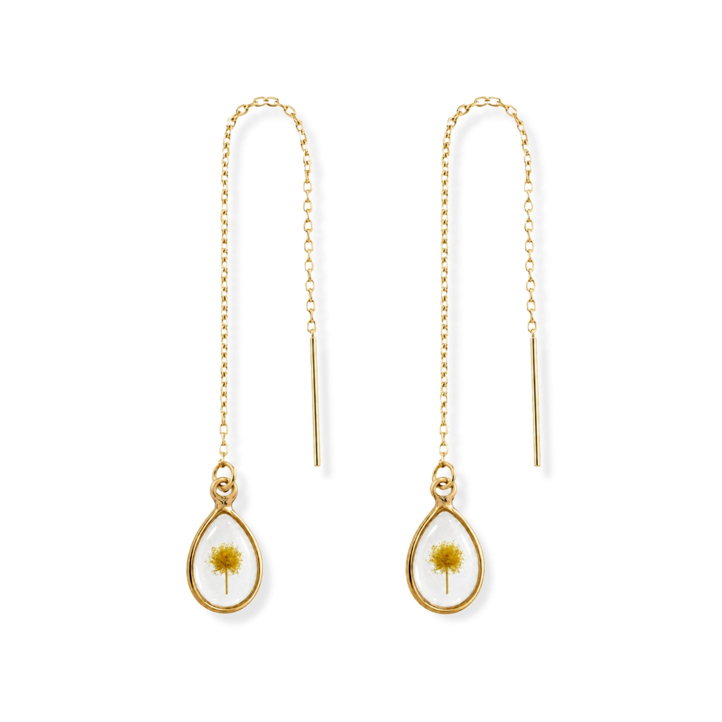 Wattle Threader Earrings 18K Gold