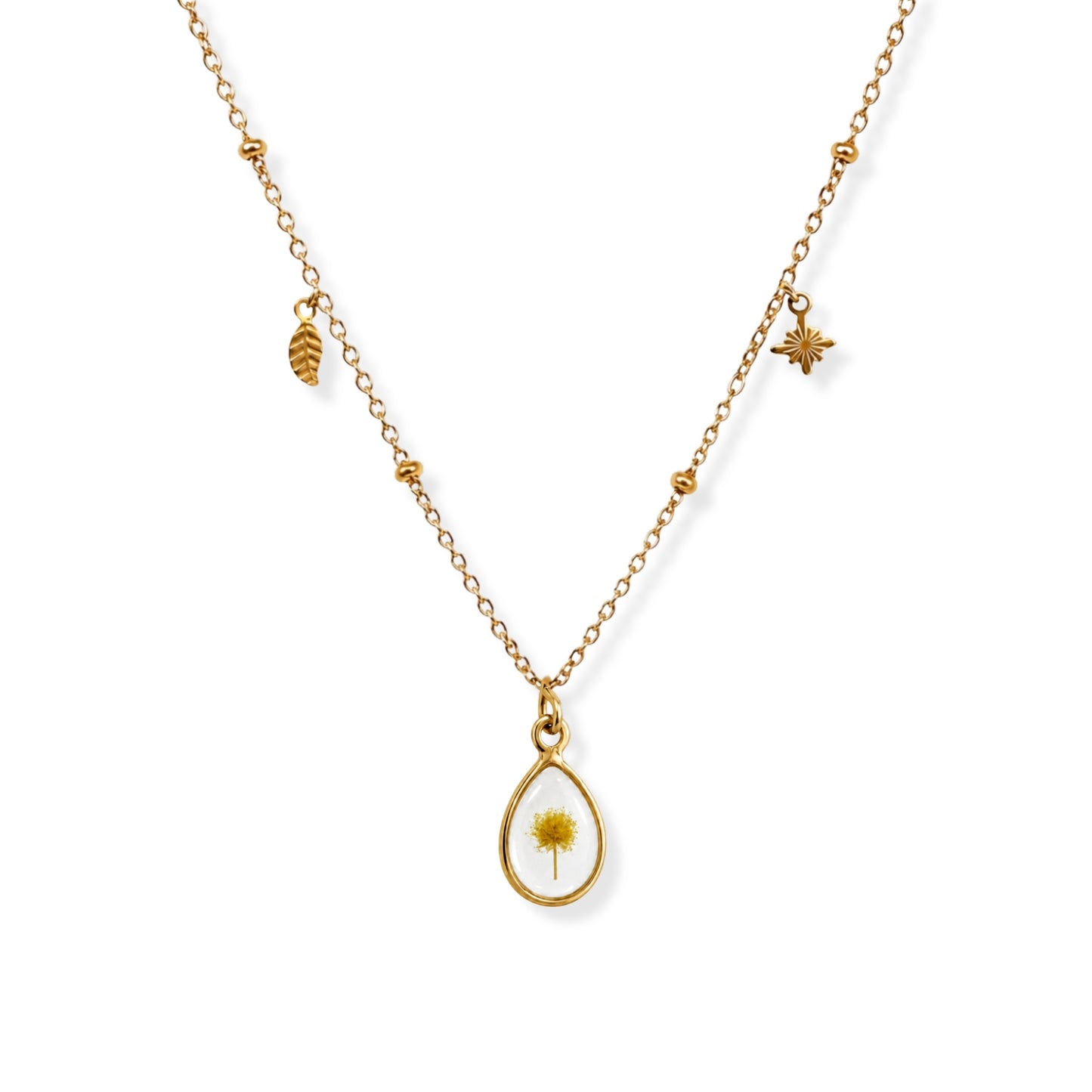 Wattle Triple Charm Necklace 18K Gold