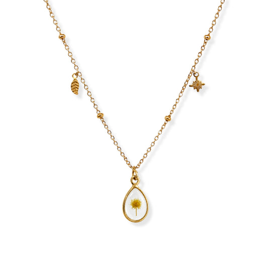 Wattle Triple Charm Necklace 18K Gold
